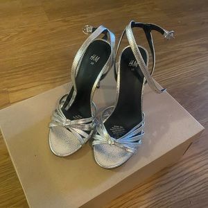 Silver heeled sandals